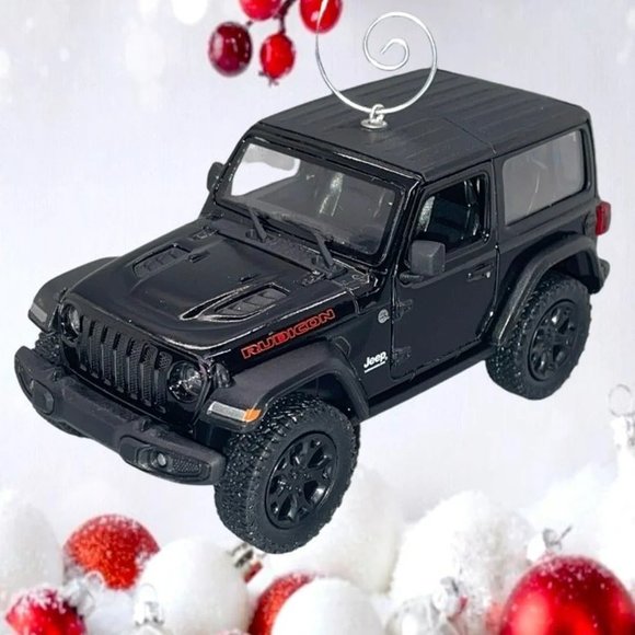 2018 19 Black Jeep Wrangler Rubicon 5" Scale 1/34 Christmas Tree Ornament - Picture 1 of 8